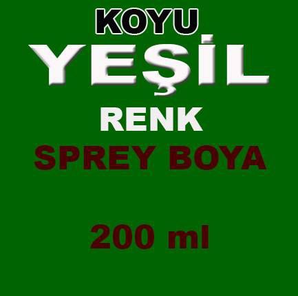 1.KALİTE BÜYÜK BOY 200-250ml SPREY BOYA KALICI ETKİLİ RENK SEÇENEKLERİYLE TÜM RENKLER MEVCUT -1 Yeşil Koyu