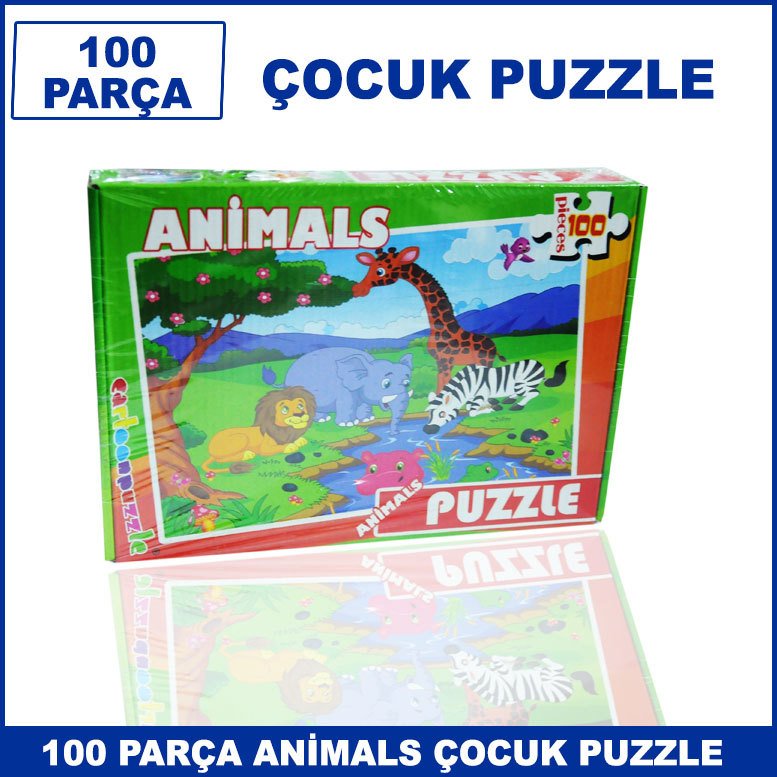 100 Parça Animals Puzzle Çocuklarda Zeka Gelişimine yardımcı Orjinal Lisanslı Çocuk Puzzle