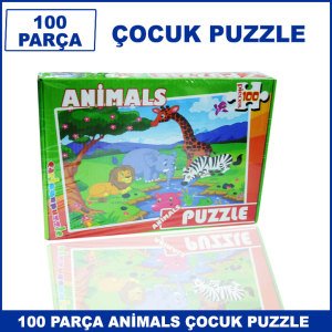 100 Parça Animals Puzzle Çocuklarda Zeka Gelişimine yardımcı Orjinal Lisanslı Çocuk Puzzle