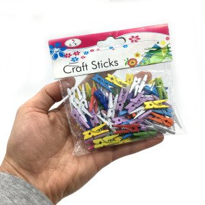 Ahşap Renkli Dekoratif Mikro Mandal 100 Adet 25mm Mini Mandal Tahta Mini Süsleme Mandalı Minik