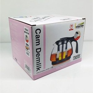 Master Süzgeçli Cam Demlik 700 ml Bitki Çayı ve Ihlamur Demliği