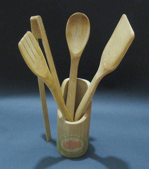 5 PARÇA NATUREL BAMBU SPATULA SET KAŞIK ÇATAL VS