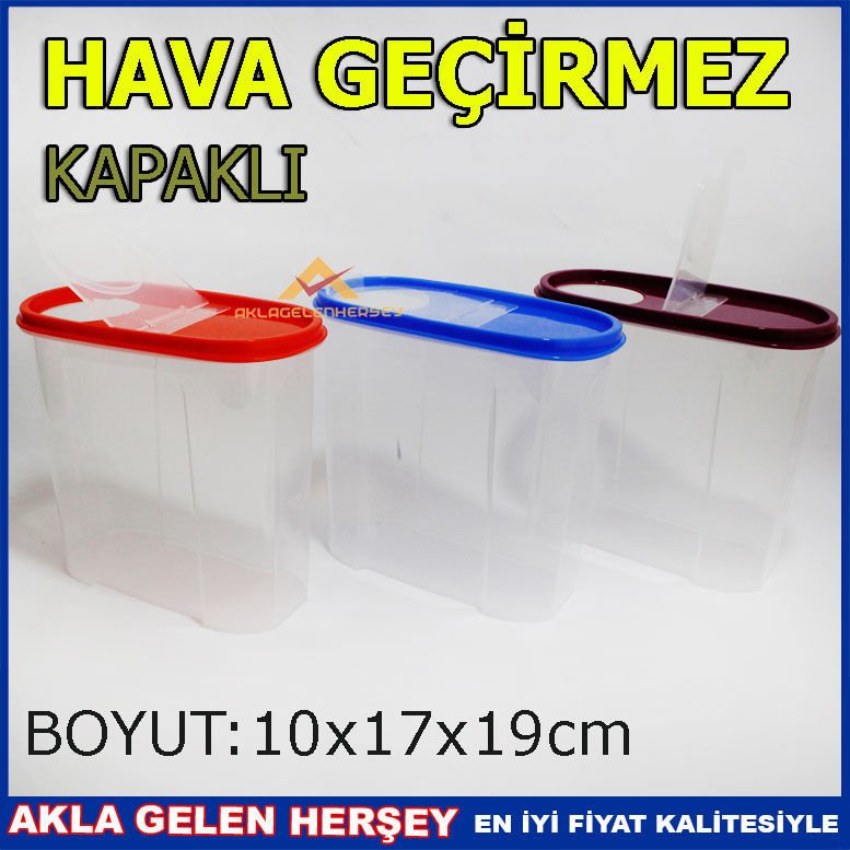 RENKLİ KAPAKLI ERZAK 1,7 LİTRE SAKLAMA KUTUSU