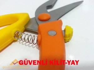 Ücretsiz Kargo GÜVENLİK KİLİTLİ VE YAYLI BAHÇE VE MUTFAK MAKASI