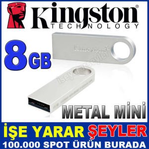 KINGSTON 8GB MİNİ METAL USB BELLEK FLASH DİSK