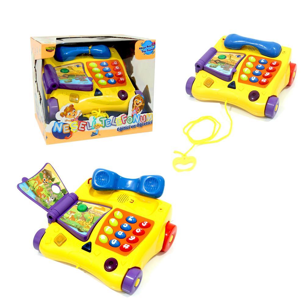 Prestij Oyuncak  Tekerlekli ve Avizeli Telefon Işıklı ve Sesli Türkçe Eğitici
