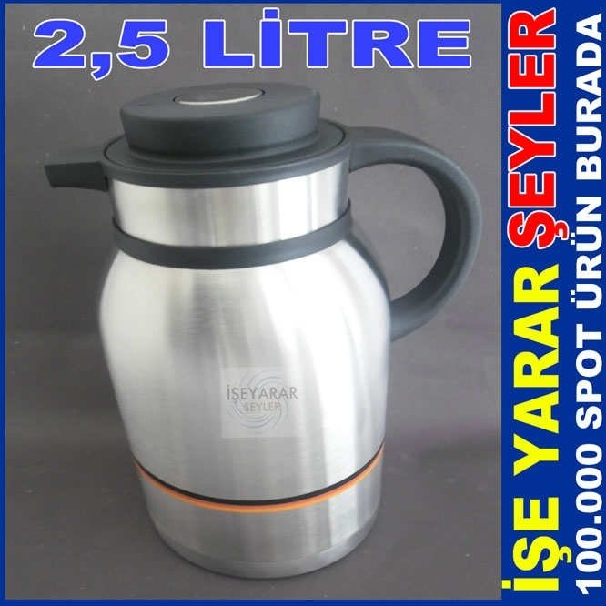 SÜRAHİ TİP 2,5 LİTRE TERMOS PASLANMAZ ÇELİK