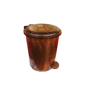 Siyah üzerine Altın Fırca Desen Dizayn Pedallı Çöp Kovası 40*32