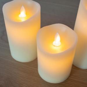 Plastik Led Mum Hareketli Pilli - Alevli Silindir Mum Küçük Boy