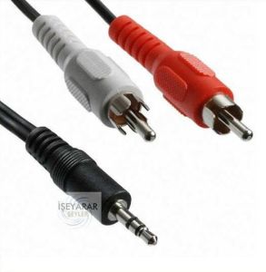 Ses kablosu pc sistemi 2 RCA 1 Stereo kablo