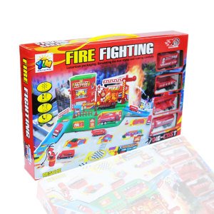 Metal Kasa Die-Cast İtfaiye Oyuncak Seti - Mesleki Oyuncak Seti