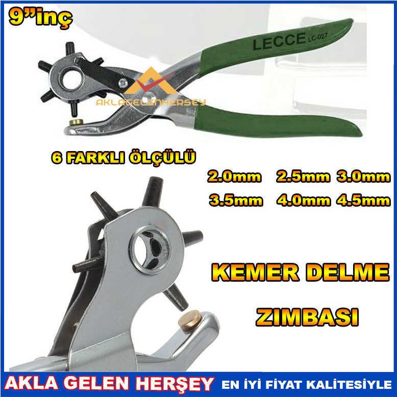 6 FARKLI ÖLÇÜLÜ 9inç LECCE KEMER DELME ZIMBASI