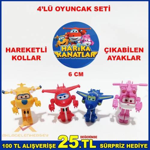 DÖRTLÜ HARİKA KANATLAR DÖNÜŞEN OYUNCAK UÇAK SETİ