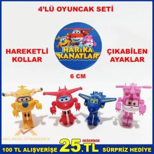 DÖRTLÜ HARİKA KANATLAR DÖNÜŞEN OYUNCAK UÇAK SETİ