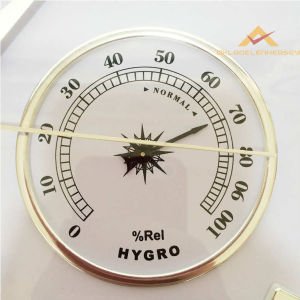 Büyük boy duvar saati termometre ve nemölçerli analog kadran VİP kalite gümüş gri sessiz duvar saati