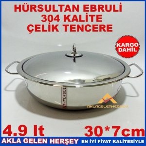 HÜRSULTAN EBRULİ 4.9 lt PASLANMAZ ÇELİK TENCERE