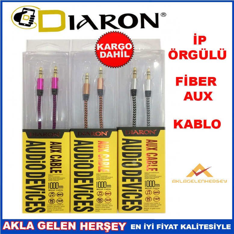 İP ÖRGÜLÜ AUX METAL KABLO ALTIN UÇLU 2.0