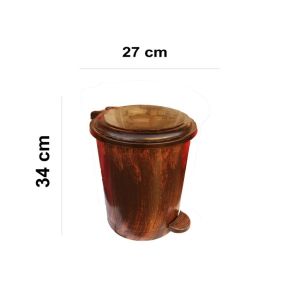 Siyah üzerine Altın Fırca Desen Dizayn Pedallı Çöp Kovası 34*27