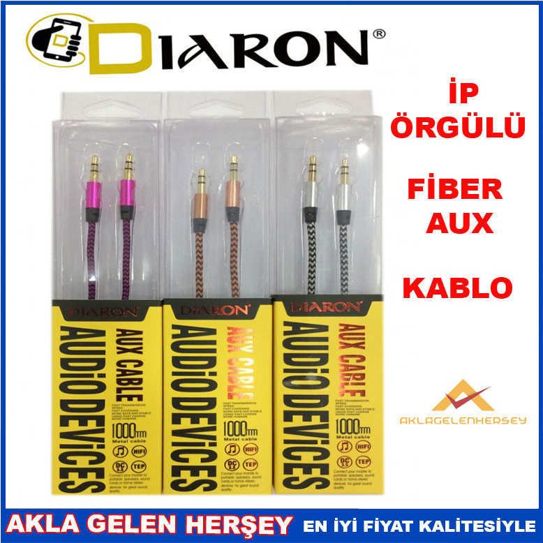 İP ÖRGÜLÜ AUX METAL KABLO ALTIN UÇLU 2.0