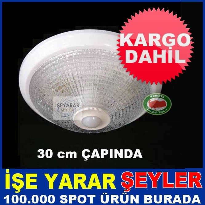 360°SENSÖRLÜ TAVAN ARMATÜRÜ 30cm ÇAPLI 2x40 W-KD