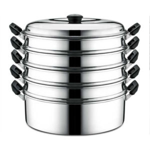 Alüminyum Mantı Tencereleri Seti 28cm 6 Parça 5 Katlı Aliminyum Mavioli Pot Yanmaz-Yapışmaz