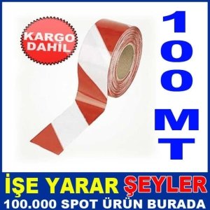 100 METRE KIRMIZI BEYAZ GÜVENLİK ŞERİDİ KD