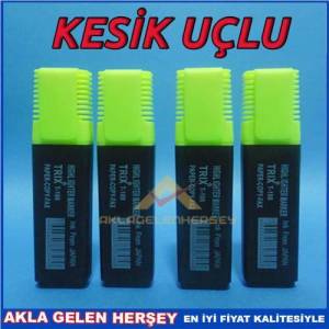 4 Adet Sarı Floresan Fosforlu İşaret Kalemi