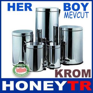 5 LİTRE PEDALLI PASLANMAZ ÇELİK KROM ÇÖP KOVASI