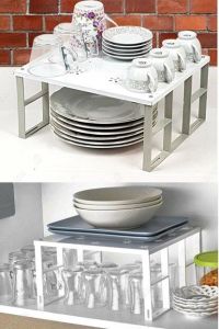 Pratik Montajlı Dolap İçi Raf Sistemi Tezgah Üstü  Metal Raf Düzenleyici Büyük