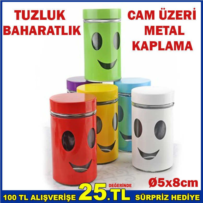 LÜX GÜLEN YÜZ DESENLİ TUZLUK BİBERLİK BAHARATLIK