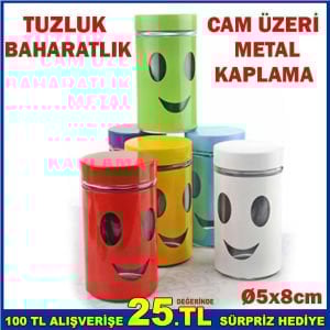 LÜX GÜLEN YÜZ DESENLİ TUZLUK BİBERLİK BAHARATLIK