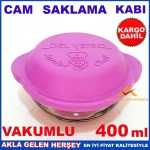 Ücretsiz Kargo 400 ml RENKLİ PLASTİK KAPAKLI CAM SAKLAMA KABI K