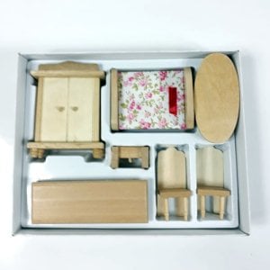 Ahşap Oyuncak Mobilya Seti Model 3 Eğitici Oyuncak 18x18x5 Cm