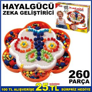 260 PARÇA EĞİTİCİ GELİŞTİRİCİ ÇİÇEK ÇİVİ OYUNU