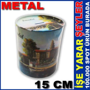 İSTANBUL DESEN AÇILMAYAN BüyükBoy METAL KUMBARA 