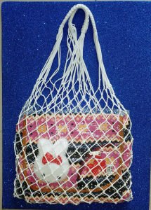 Büyük boy ip örgü alışveriş çantası,sağlam pazar filesi, jumbo boy çok amaçlı örme file plaj çantası