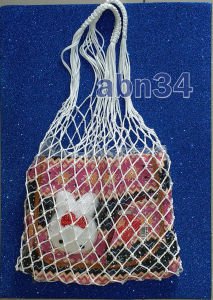 Büyük boy ip örgü alışveriş çantası,sağlam pazar filesi, jumbo boy çok amaçlı örme file plaj çantası