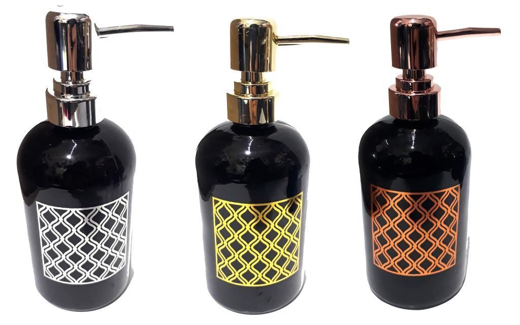 Kaliteli Yaldızlı Siyah Camdan Üretilmiş Sıvı Sabunluk (Karo) Kaliteli Ham Maddeden Üretim