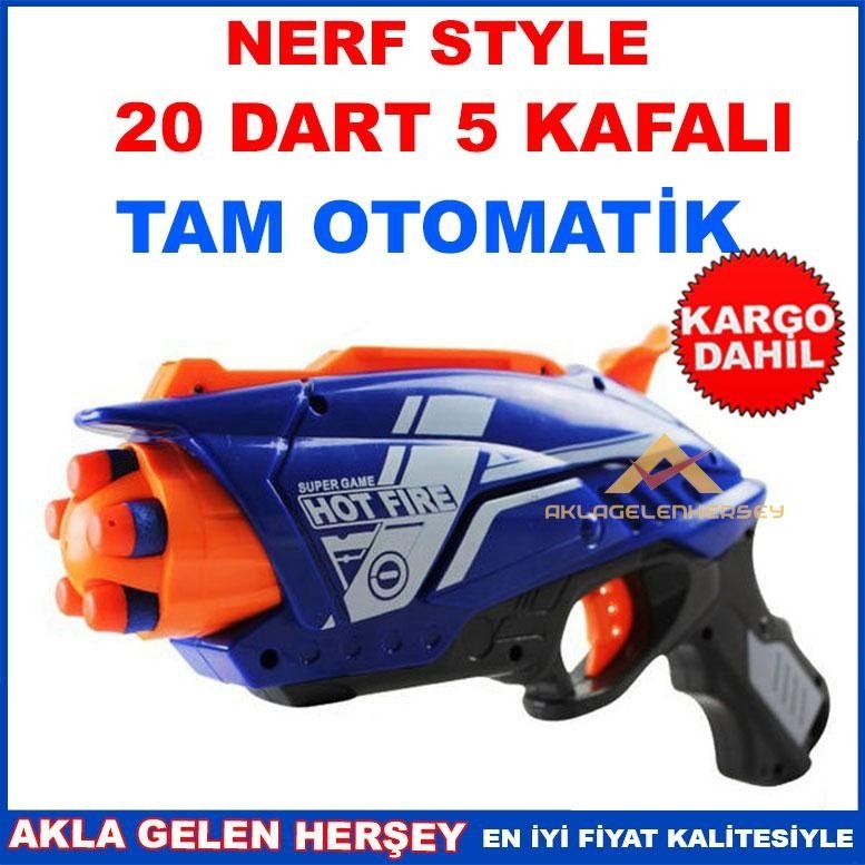 Ücretsiz Kargo NERF STYLE 20 DART OTOMATİK 5 KAFALI TABANCA