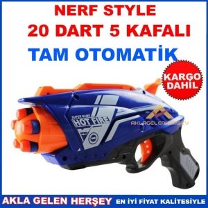 Ücretsiz Kargo NERF STYLE 20 DART OTOMATİK 5 KAFALI TABANCA
