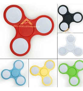 Aç-Kapa Tuşlu Işıklı Stres Çarkı Orjinal Fidget Hand Spinner 2 Mod Işıklı Stres Çarkı Süper Dönüş