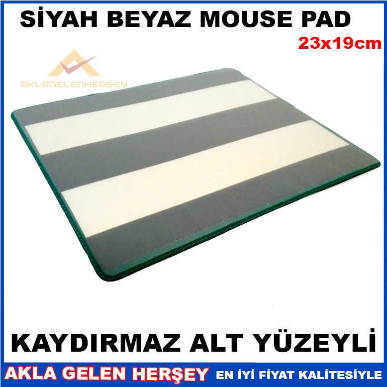 KAYMAZ ALT YÜZEY SİYAH BEYAZ DESENLİ MOUSEPAD