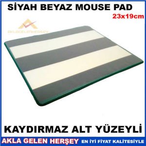KAYMAZ ALT YÜZEY SİYAH BEYAZ DESENLİ MOUSEPAD