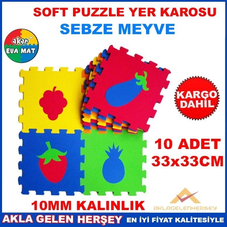 YUMUŞAK EVA PUZZLE YER KAROSU SEBZE MEYVE SETİ