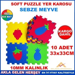 YUMUŞAK EVA PUZZLE YER KAROSU SEBZE MEYVE SETİ