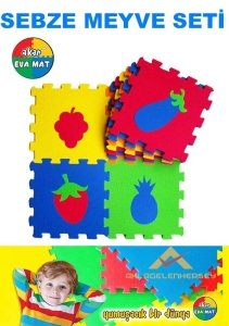 YUMUŞAK EVA PUZZLE YER KAROSU SEBZE MEYVE SETİ