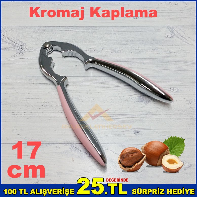 17cm Çelik Kromaj Kaplama 2 Farklı Ölçülü Ceviz ve Fındık Kıracağı Sağlam Çelik Fındıkkıran