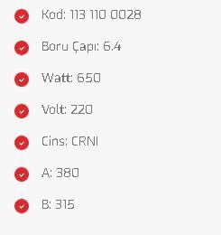 650W Fırın Rezistansı 220V 380x315mm Yerli Üretim Sağlam Ve Kaliteli Yapı