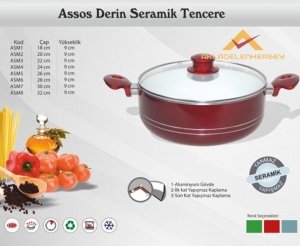 ASSOS 24X9 SERAMİK DERİN YANMAZ YAPIŞMAZ TENCERE