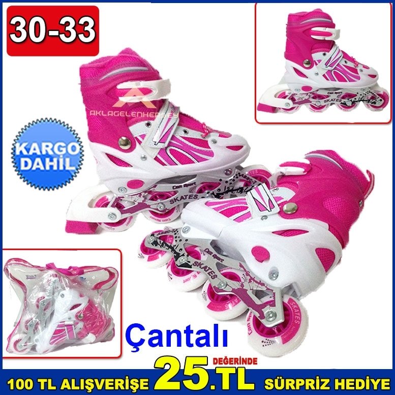 Ayarlanabilir Tekerli Paten Seti S Beden 30-33 Numara Paten